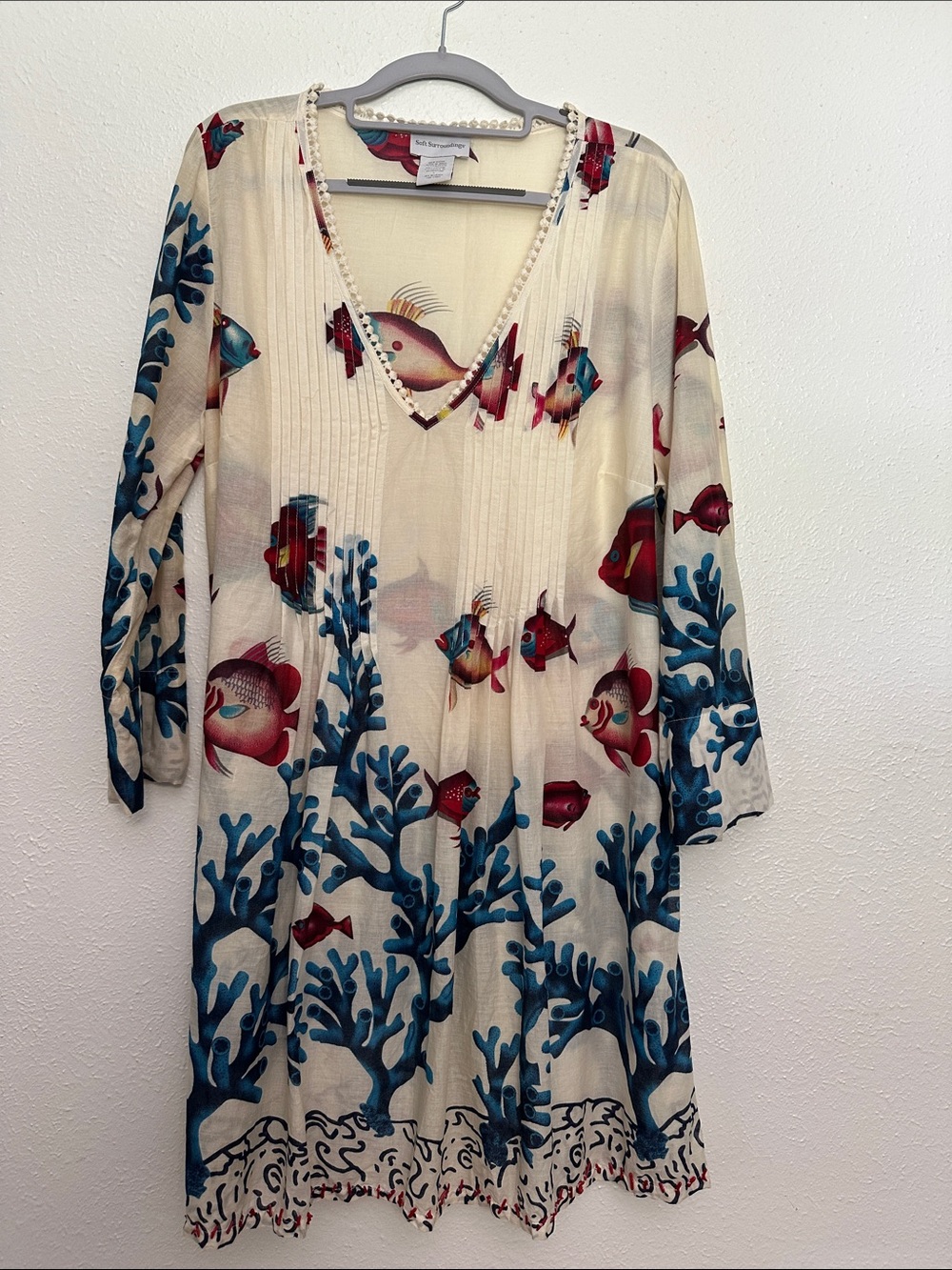 Soft Surroundings Long Sleeve Swim Coverup Dress